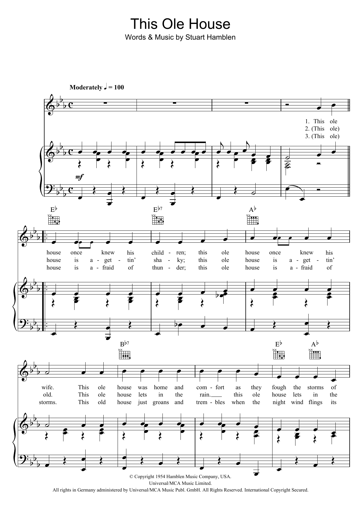 Download Shakin' Stevens This Ole House Sheet Music