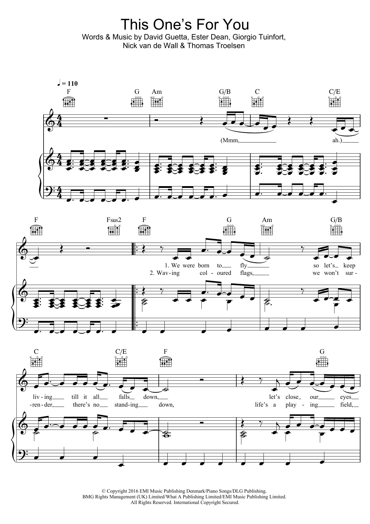 Download David Guetta This One's For You Sheet Music