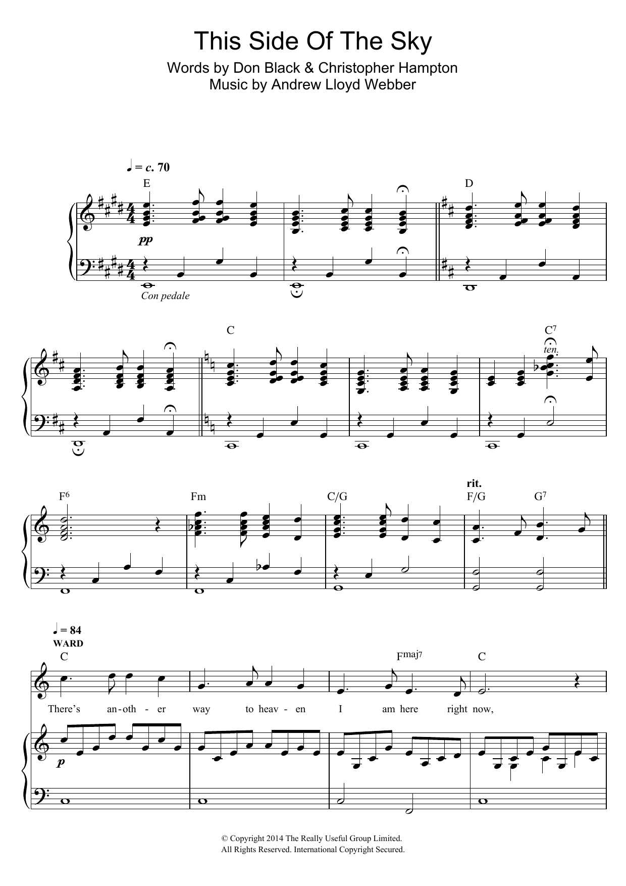 Download Andrew Lloyd Webber This Side Of The Sky (from 'Stephen War Sheet Music