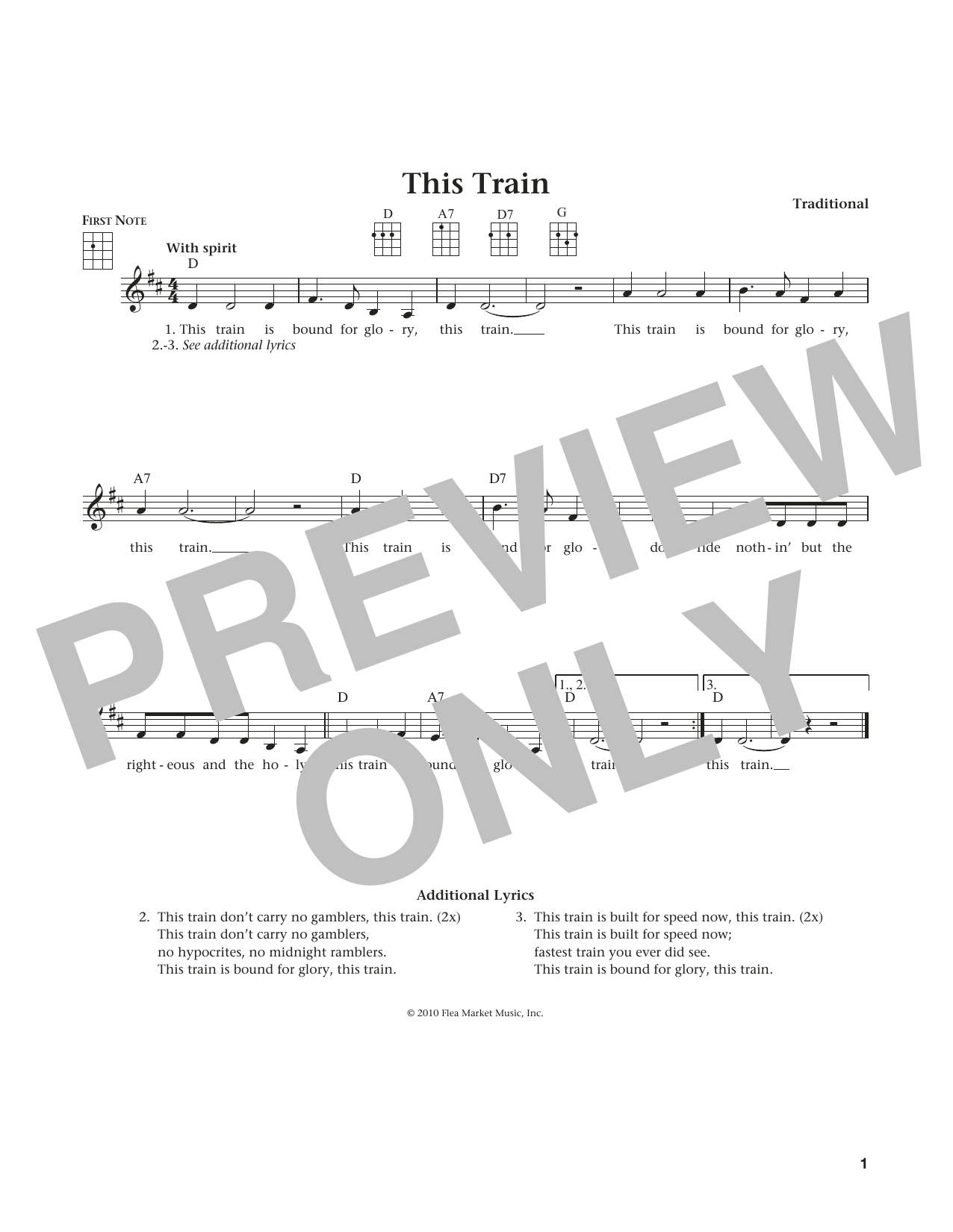 Download Traditional This Train (from The Daily Ukulele) (ar Sheet Music
