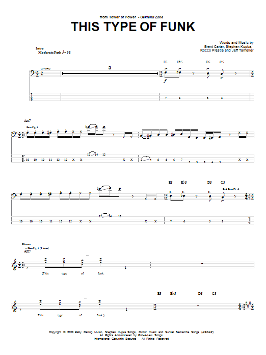 Download Tower Of Power This Type Of Funk Sheet Music