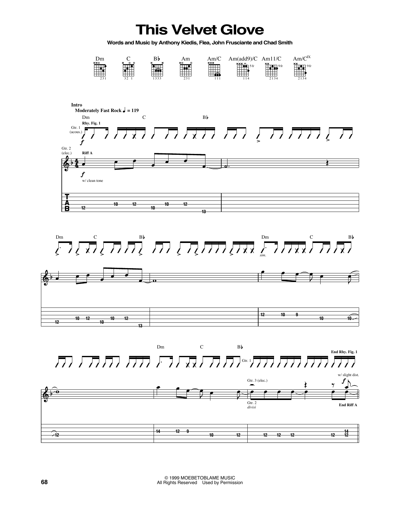 Download Red Hot Chili Peppers This Velvet Glove Sheet Music