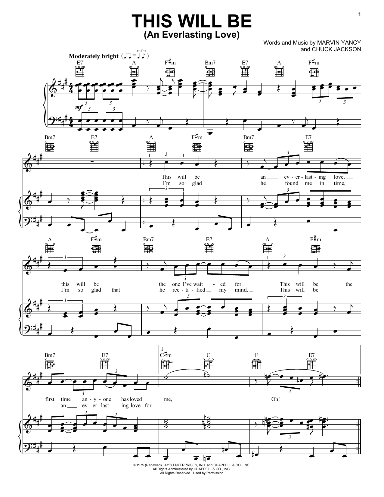 Download Natalie Cole This Will Be (An Everlasting Love) Sheet Music