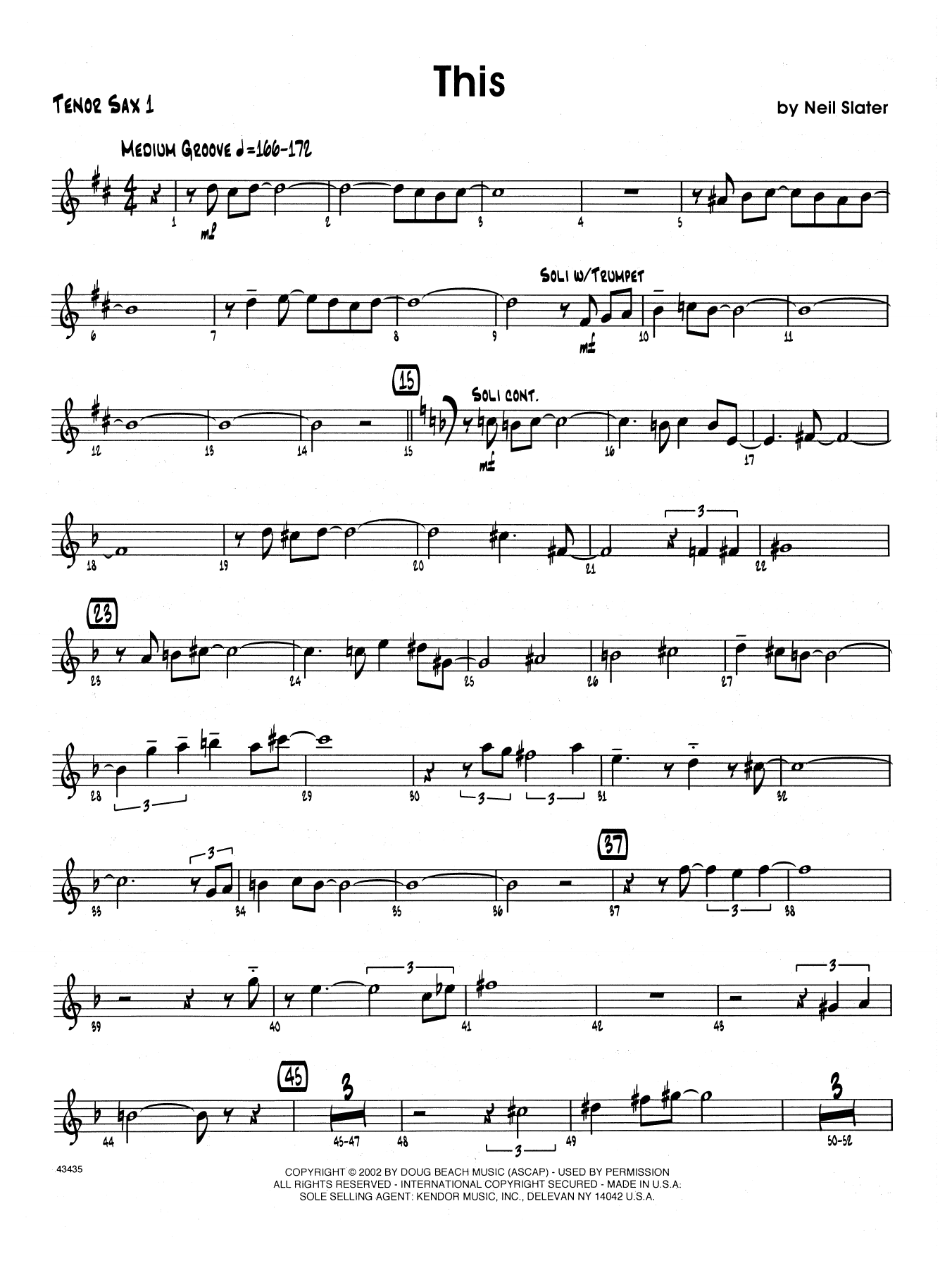 Download Neil Slater This - 1st Tenor Saxophone Sheet Music