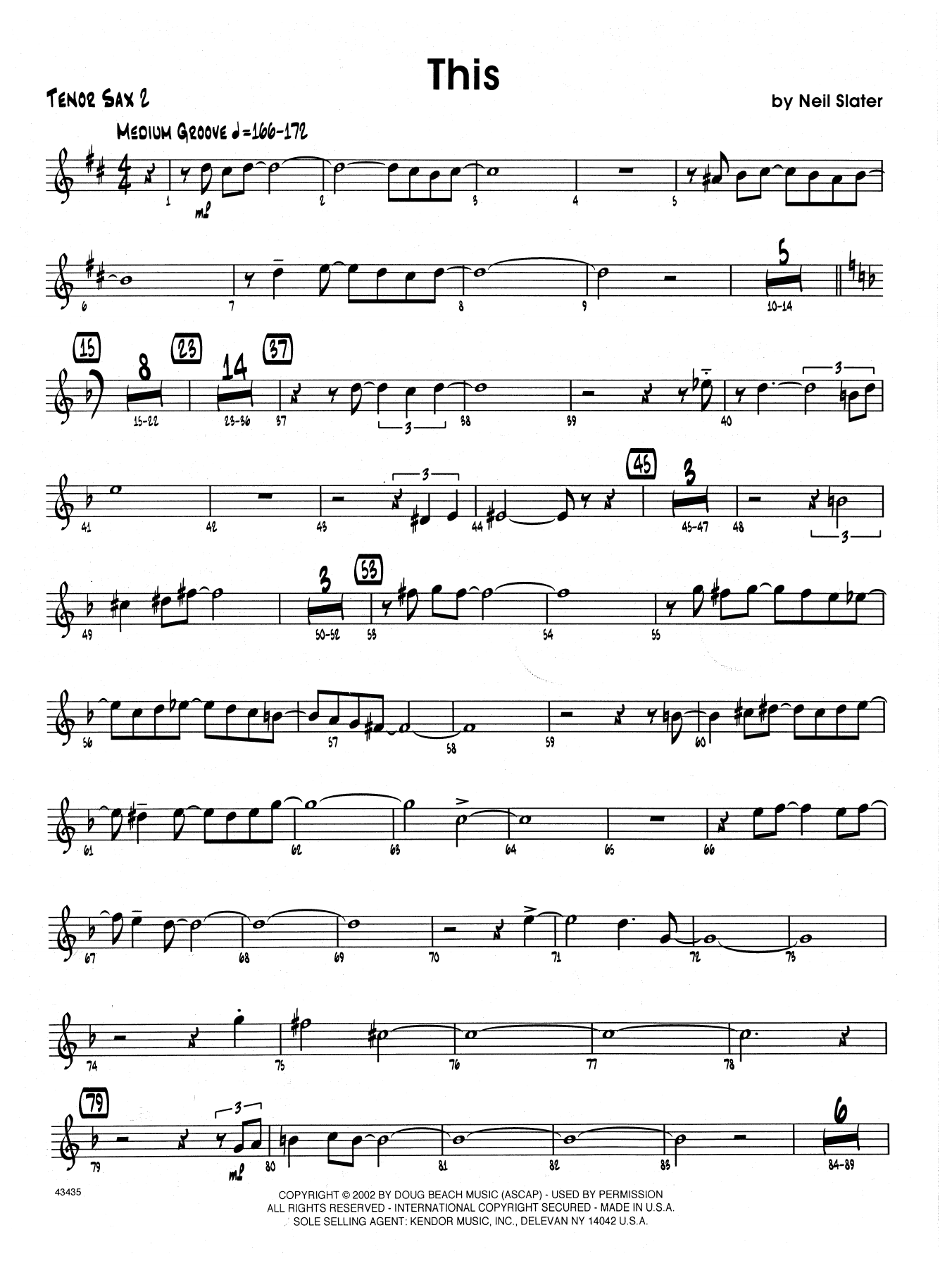 Download Neil Slater This - 2nd Bb Tenor Saxophone Sheet Music