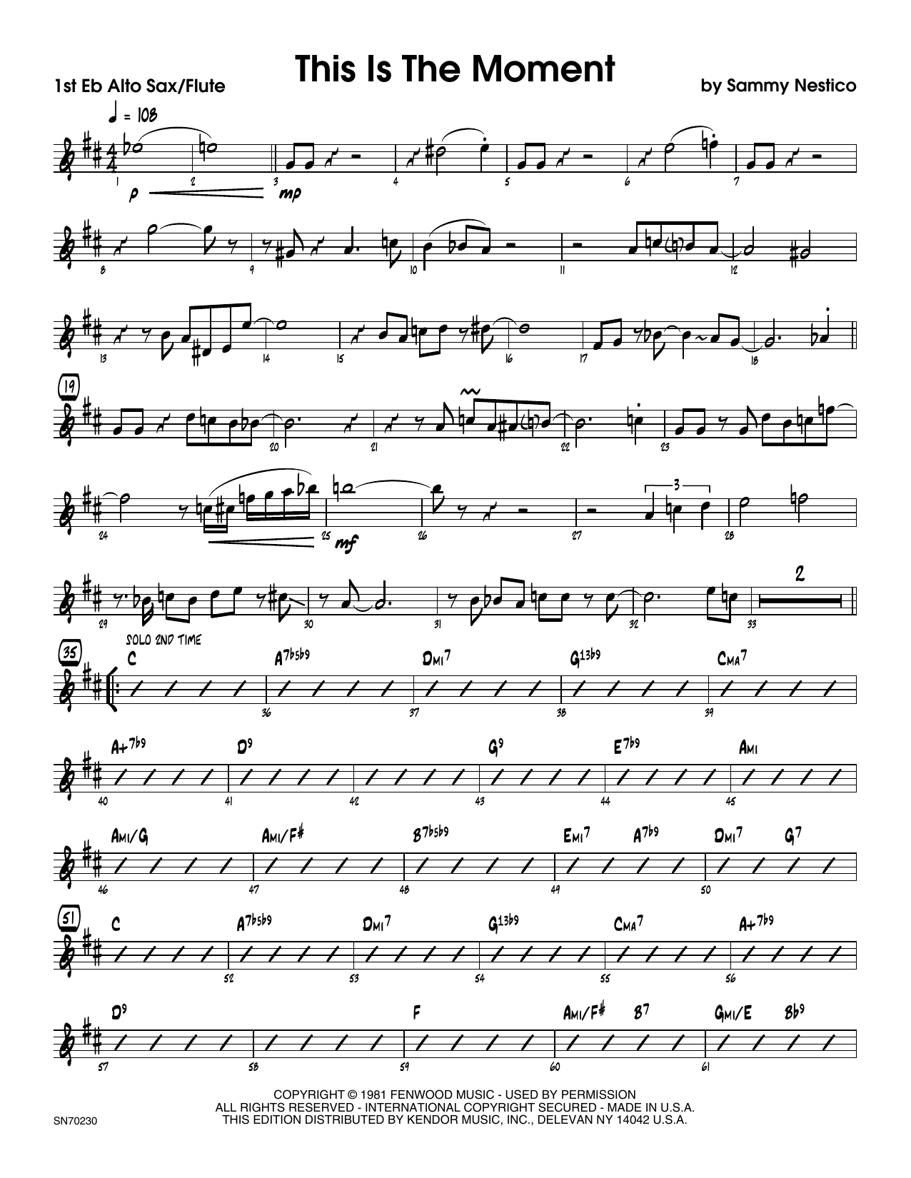 Download Sammy Nestico This Is The Moment (Professional Editio Sheet Music