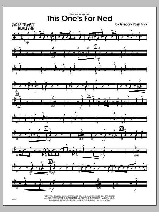 Download Yasinitsky This One's For Ned - 2nd Bb Trumpet Sheet Music