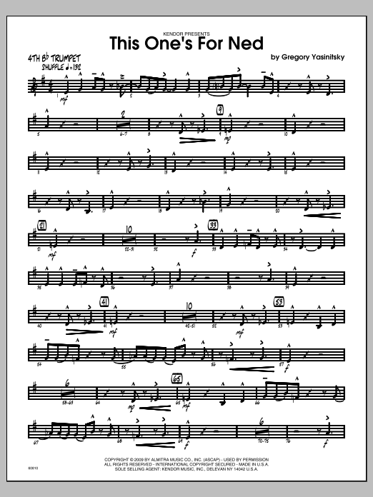 Download Yasinitsky This One's For Ned - 4th Bb Trumpet Sheet Music