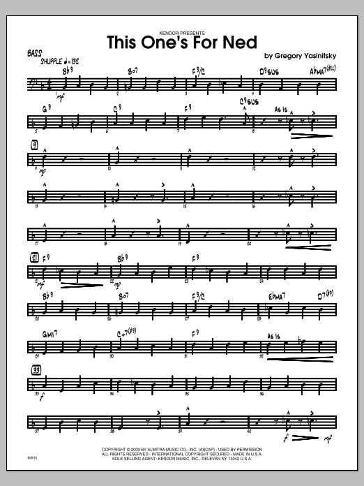 Download Yasinitsky This One's For Ned - Bass Sheet Music