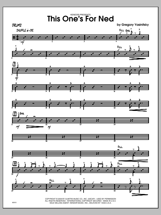 Download Yasinitsky This One's For Ned - Drums Sheet Music