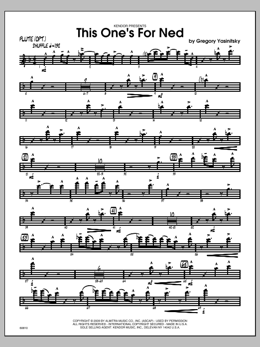 Download Yasinitsky This One's For Ned - Flute Sheet Music