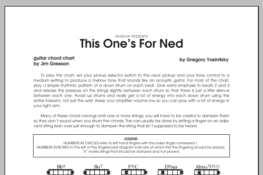 Download Yasinitsky This One's For Ned - Guitar Chord Chart Sheet Music