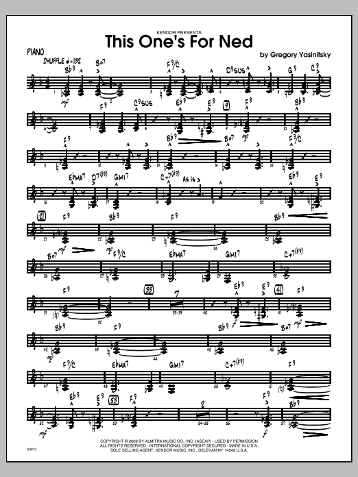 Download Yasinitsky This One's For Ned - Piano Sheet Music