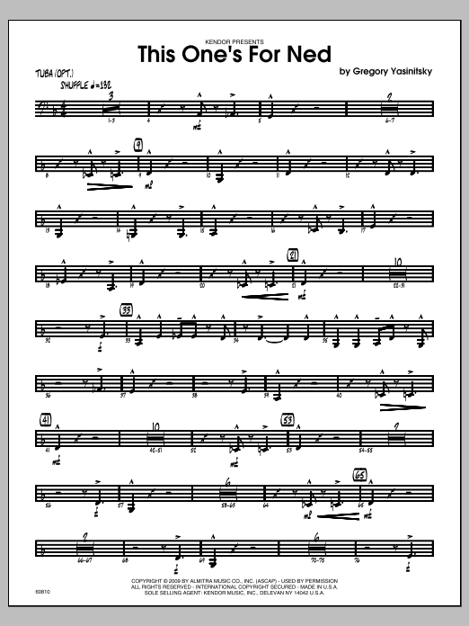 Download Yasinitsky This One's For Ned - Tuba Sheet Music