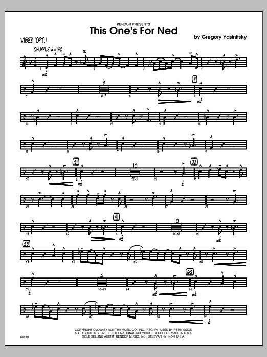 Download Yasinitsky This One's For Ned - Vibes Sheet Music