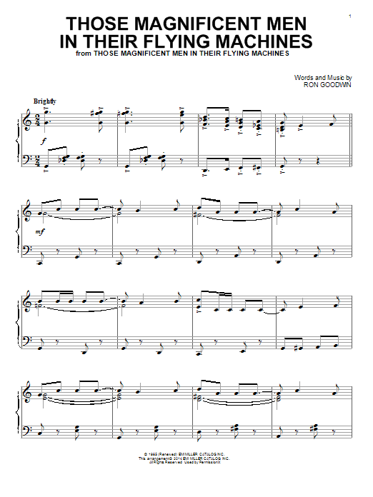 Download Ron Goodwin Those Magnificent Men In Their Flying M Sheet Music