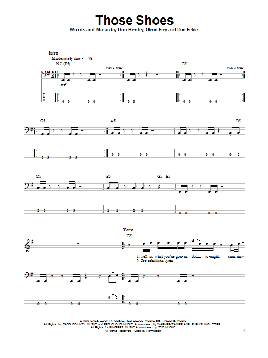 Download Eagles Those Shoes Sheet Music