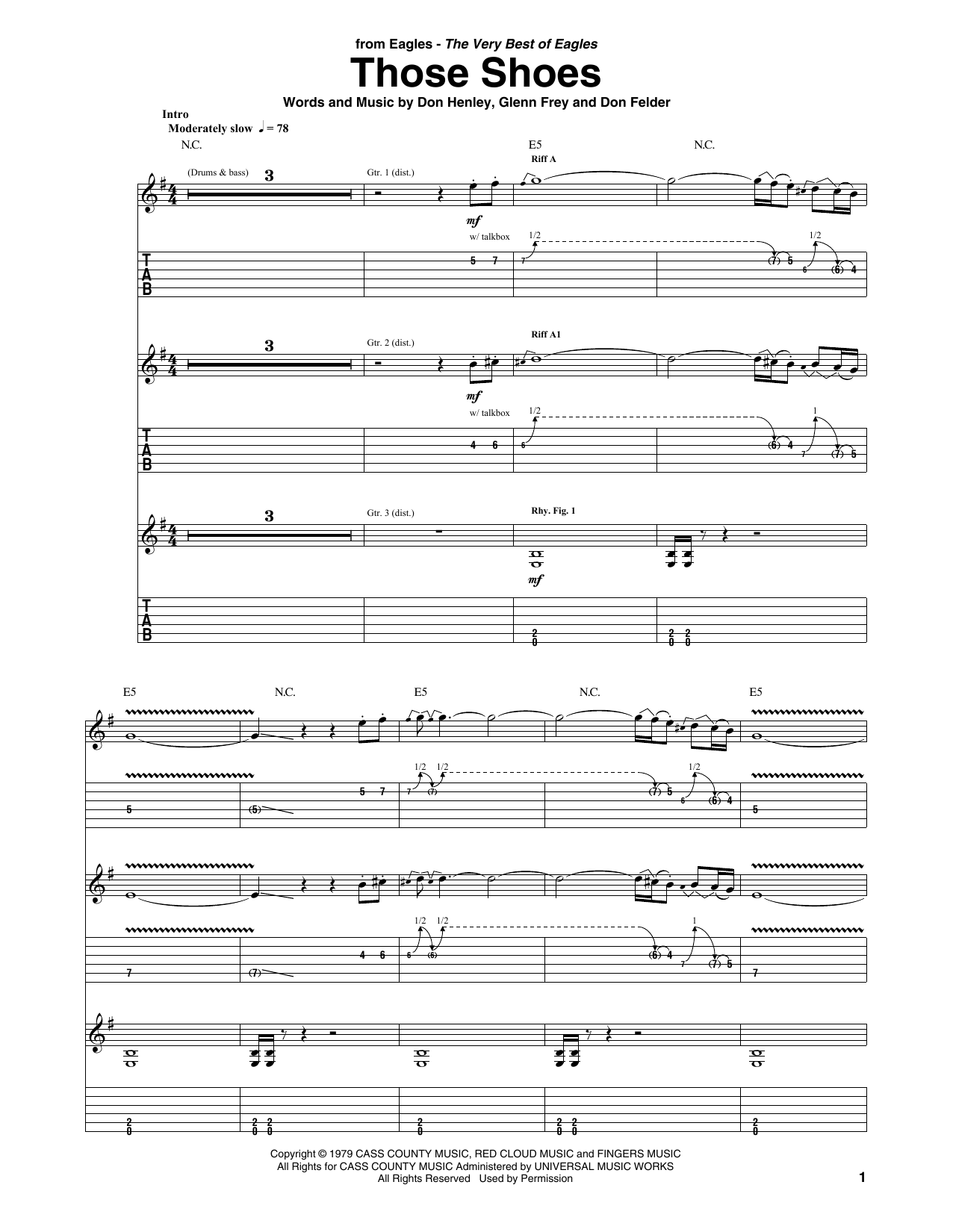 Download Eagles Those Shoes Sheet Music