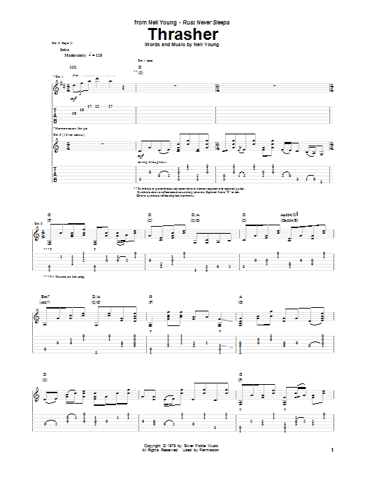 Download Neil Young Thrasher Sheet Music