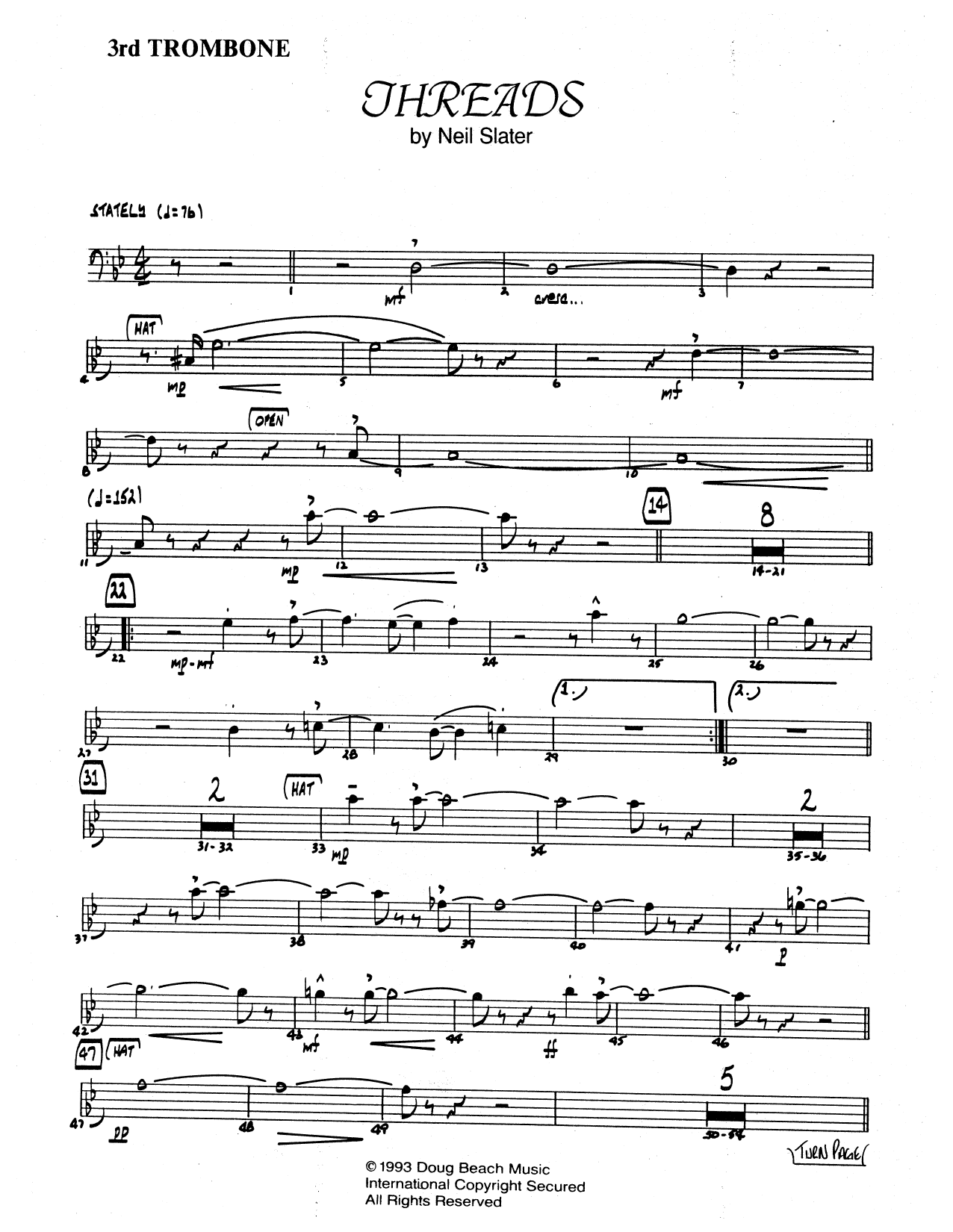 Download Neil Slater Threads - 3rd Trombone Sheet Music