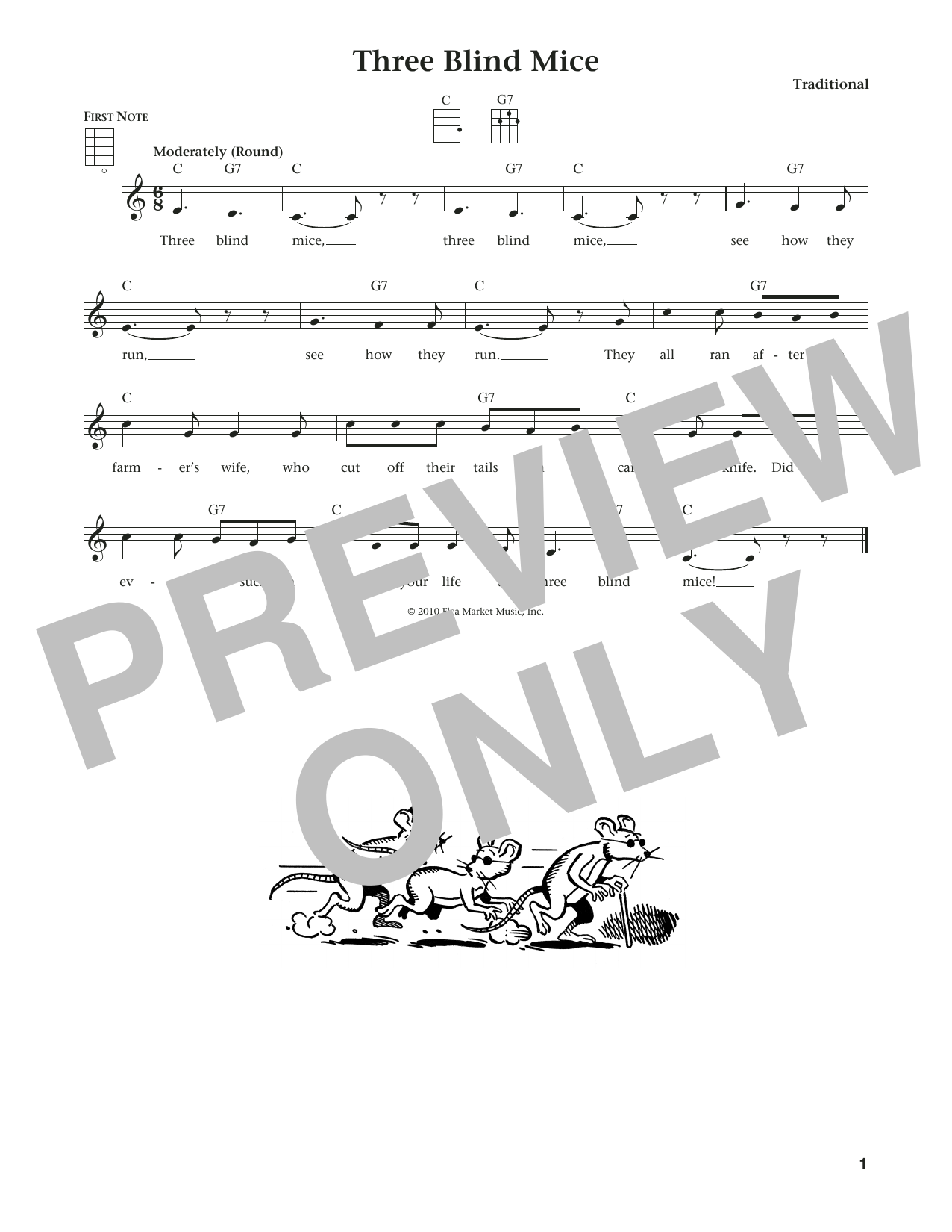 Download Traditional Three Blind Mice (from The Daily Ukulel Sheet Music