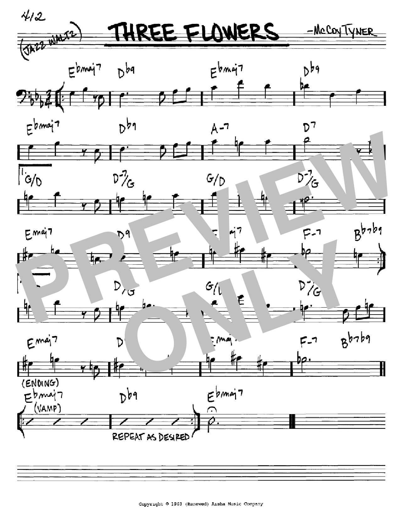Download McCoy Tyner Three Flowers Sheet Music