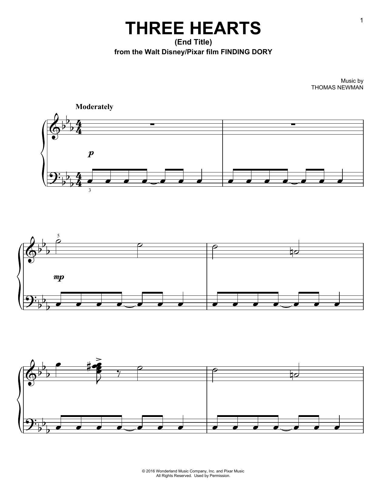 Download Thomas Newman Three Hearts (End Title) Sheet Music