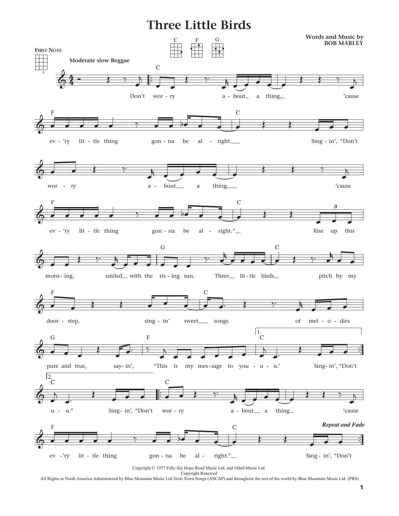 Download Bob Marley Three Little Birds (from The Daily Ukul Sheet Music