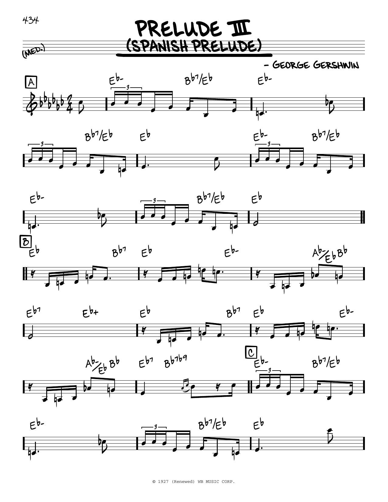 Download George Gershwin Three Preludes Sheet Music