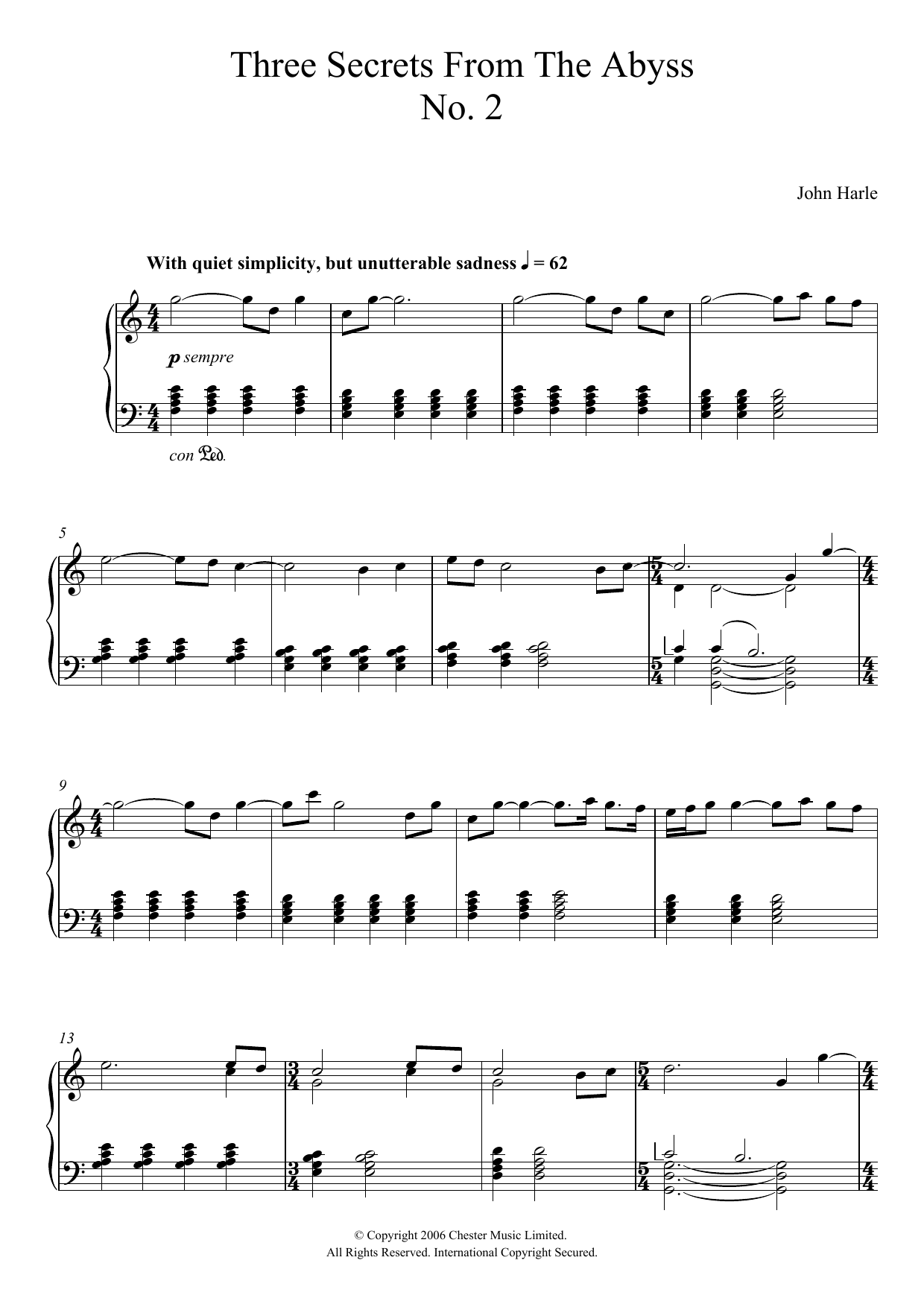 Download John Harle Three Secrets From The Abyss - No. 2 Sheet Music