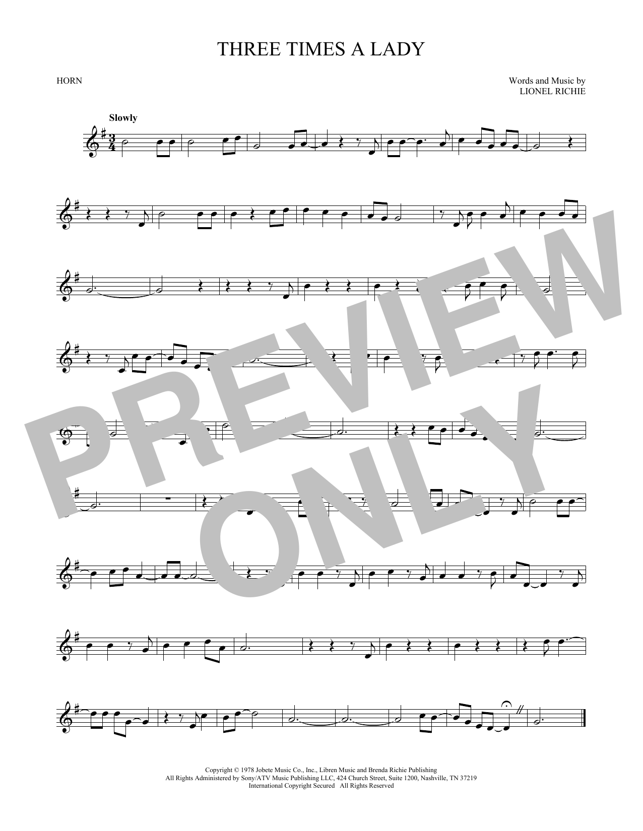 Download Commodores Three Times A Lady Sheet Music
