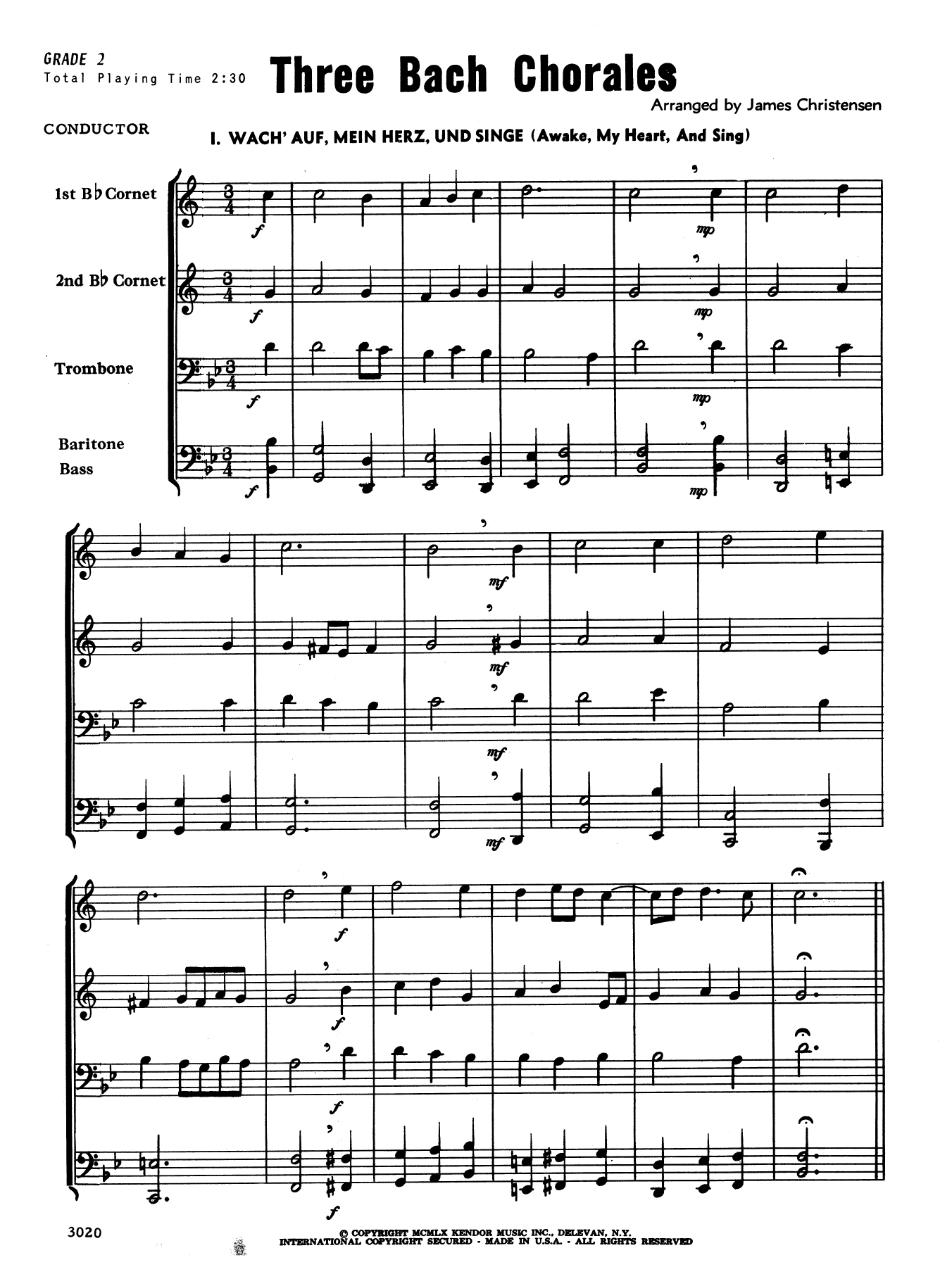 Download James Christensen Three Bach Chorales - Full Score Sheet Music