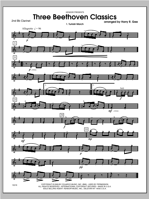 Download Gee Three Beethoven Classics - Clarinet 2 Sheet Music