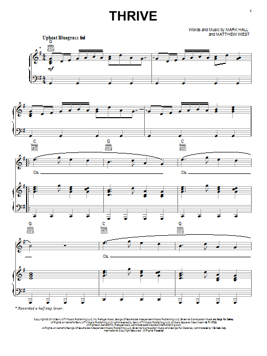 Download Casting Crowns Thrive Sheet Music