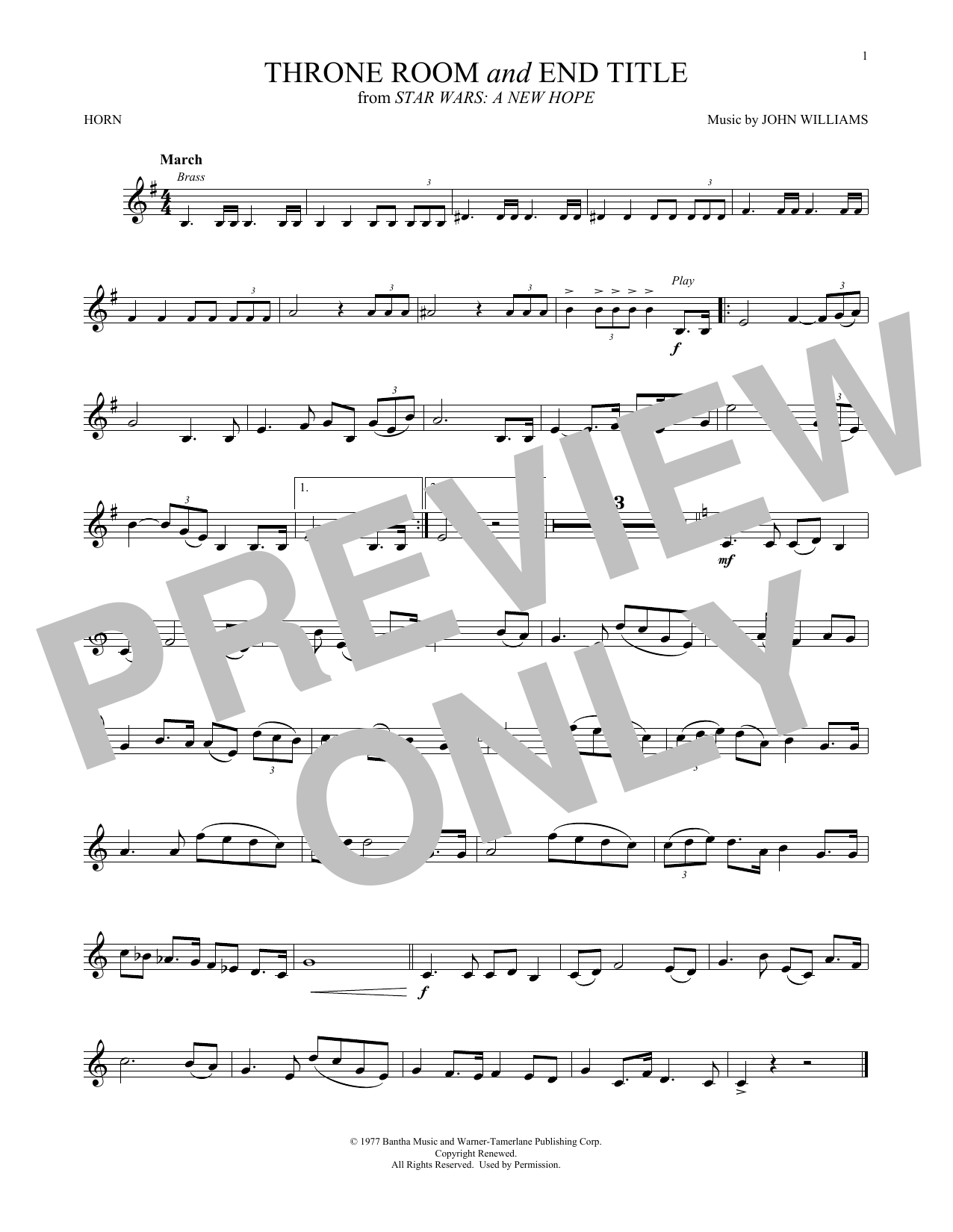 Download John Williams Throne Room and End Title (from Star Wa Sheet Music