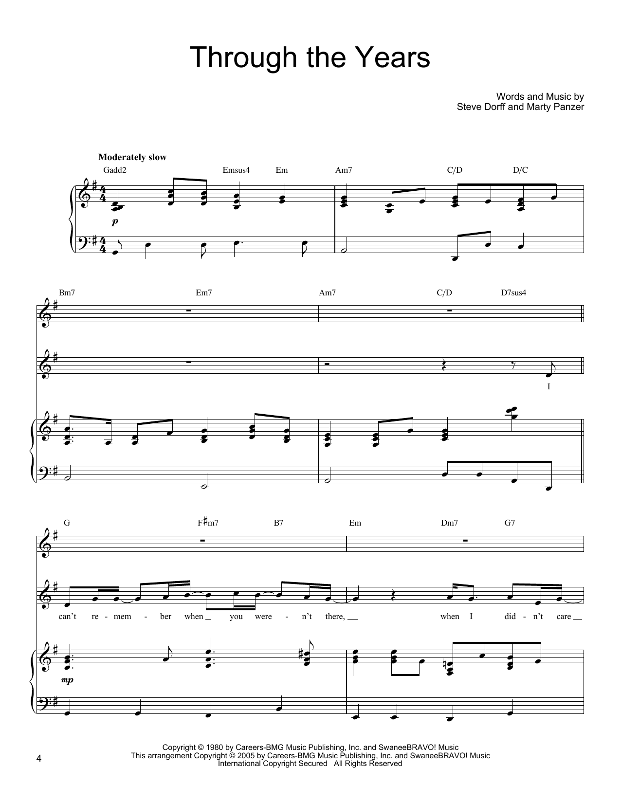 Download Kenny Rogers Through The Years Sheet Music