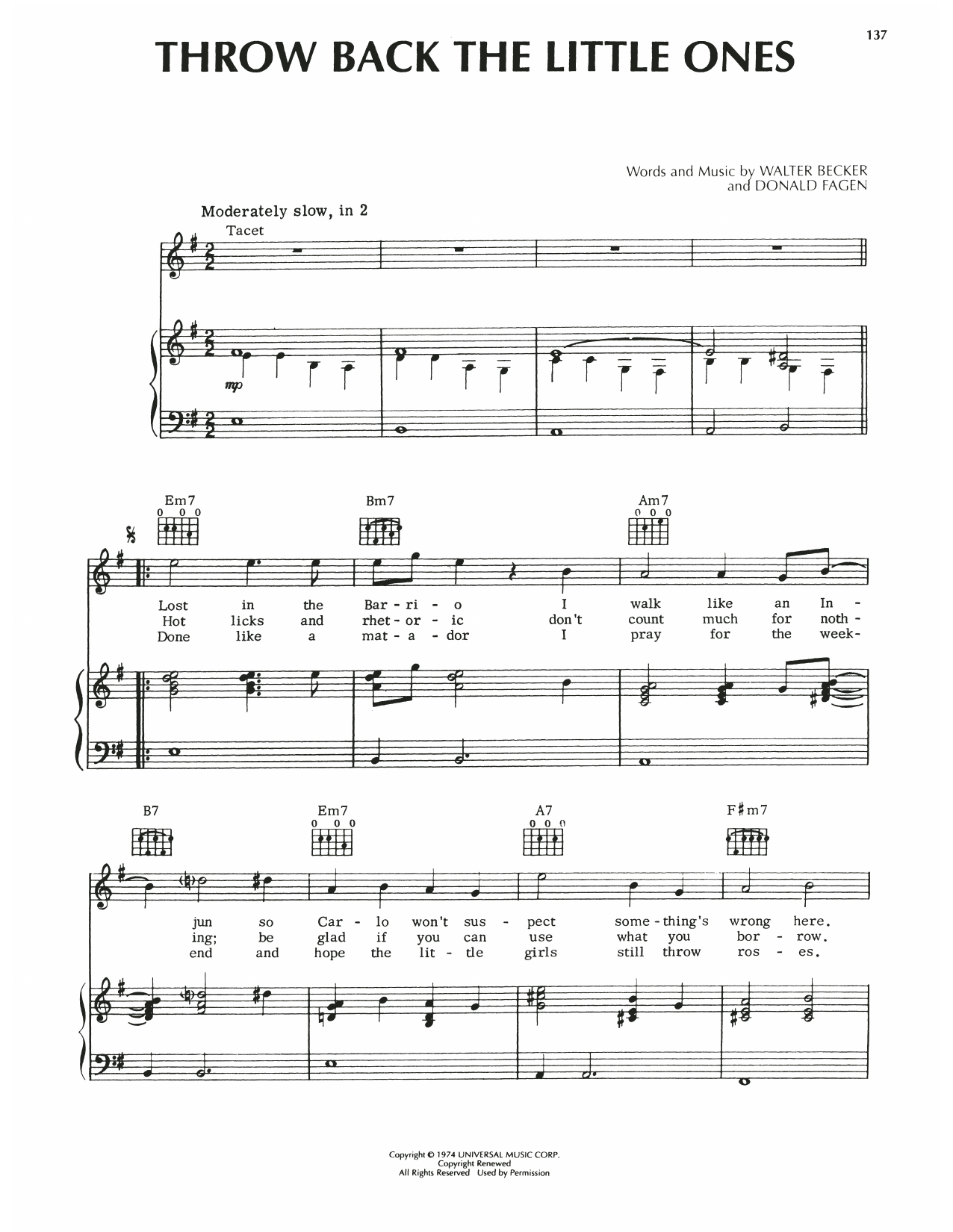 Download Steely Dan Throw Back The Little Ones Sheet Music