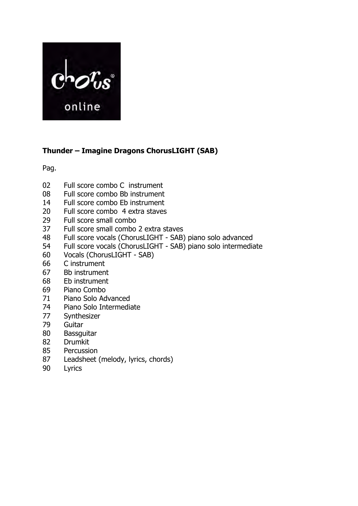 Imagine Dragons Thunder (arr. Neil Pelkmans) sheet music notes printable PDF score