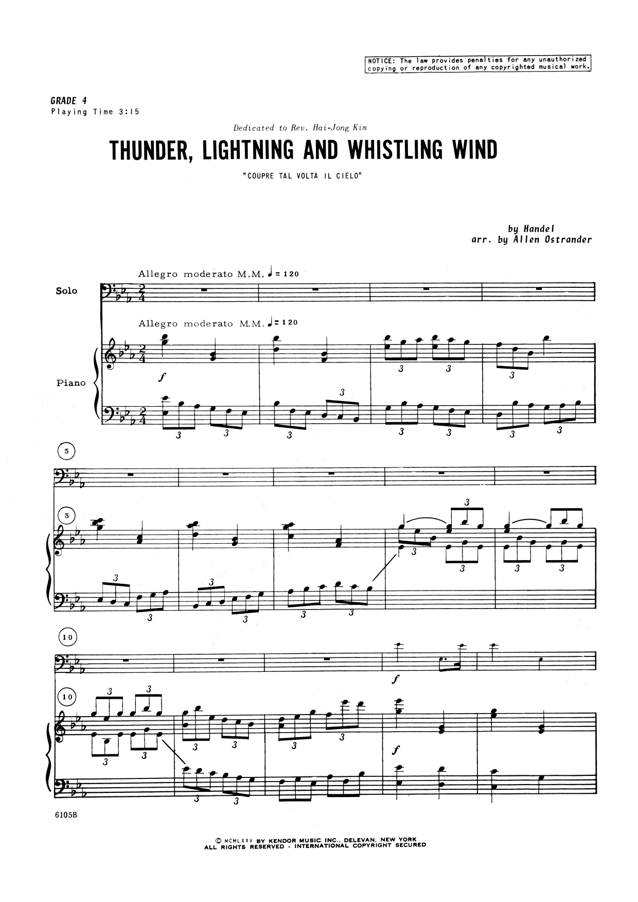 Download Allen Ostrander Thunder, Lightning And Whistling Wind ( Sheet Music