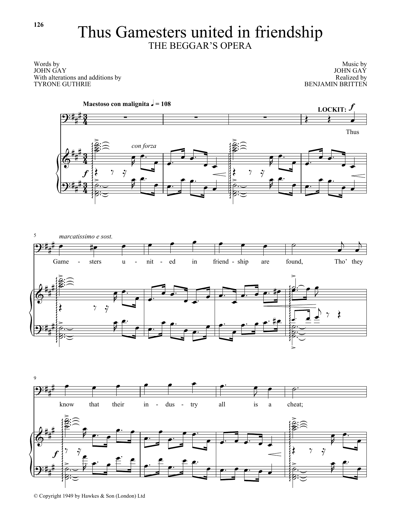 Download Benjamin Britten Thus Gamesters united in friendship (fr Sheet Music