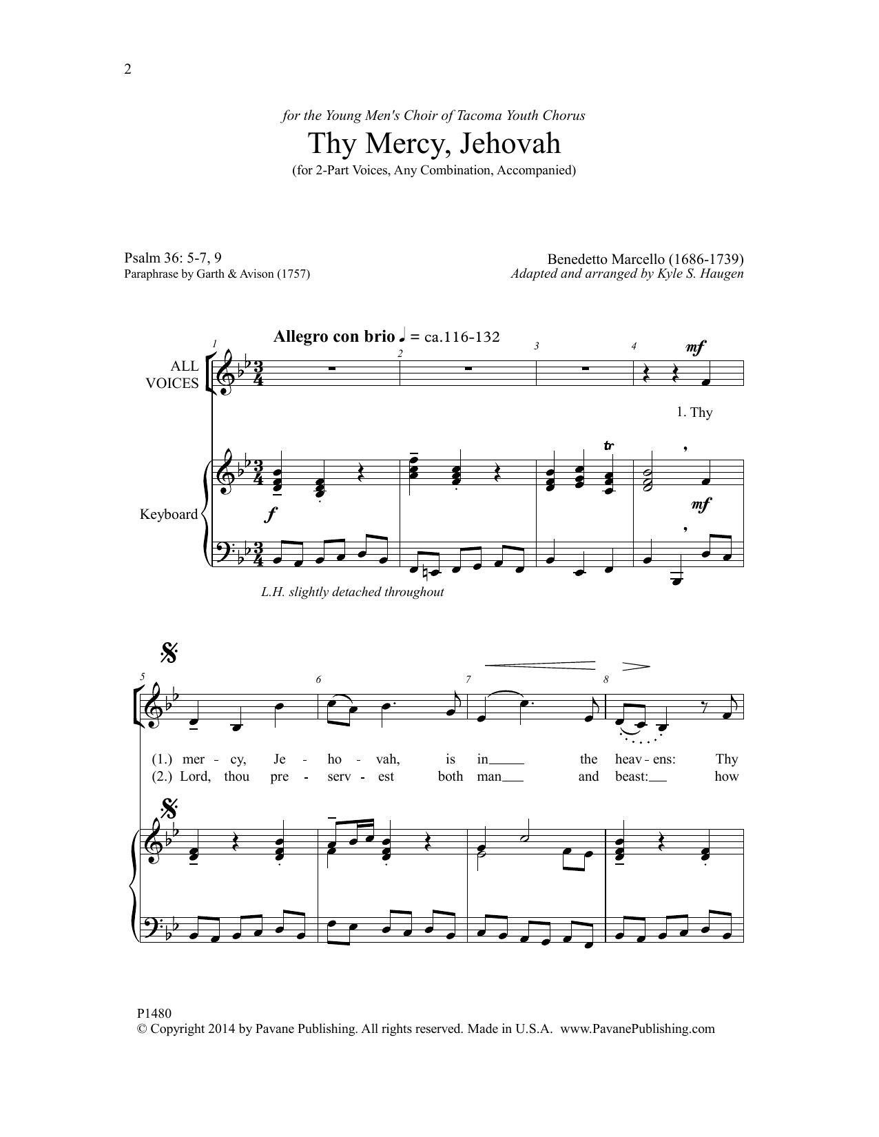 Download Kyle S. Haugen Thy Mercy, Jehovah Sheet Music