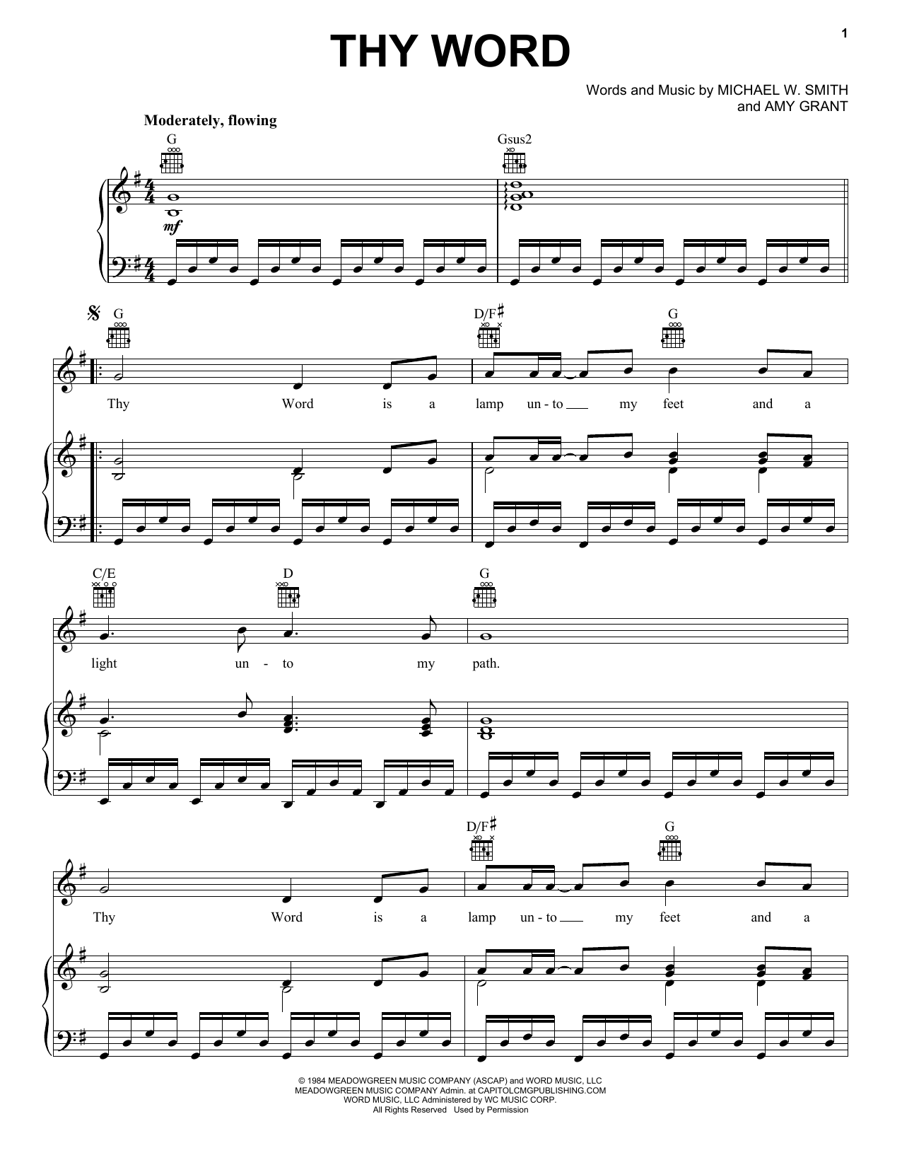 Download Amy Grant Thy Word Sheet Music