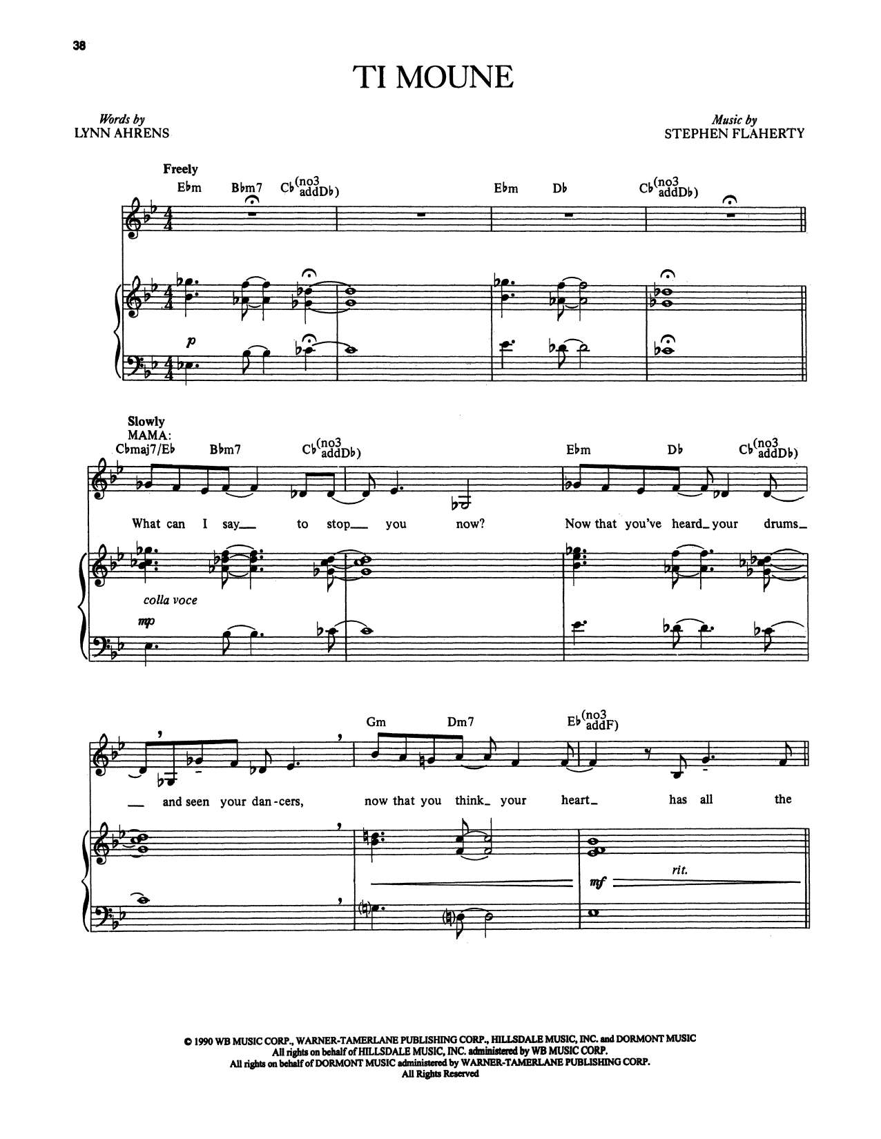 Download Stephen Flaherty and Lynn Ahrens Ti Moune (from Once on This Island) Sheet Music