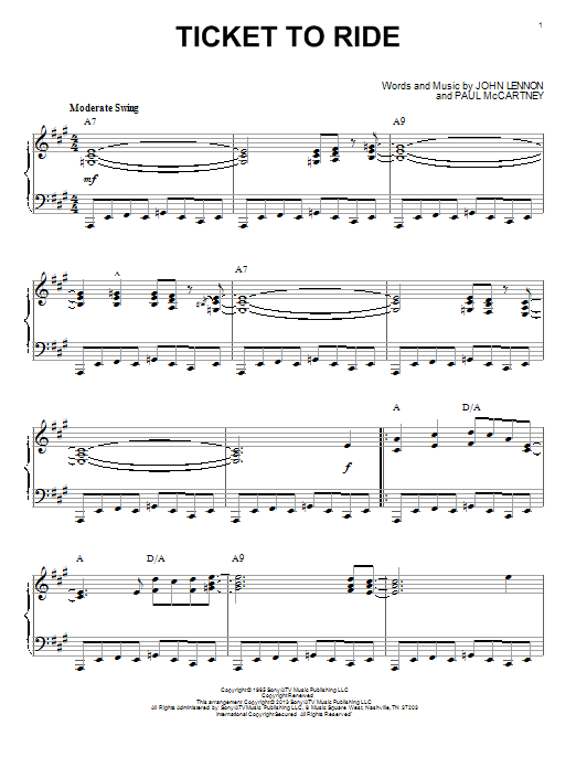 Download The Beatles Ticket To Ride [Jazz version] (arr. Bre Sheet Music