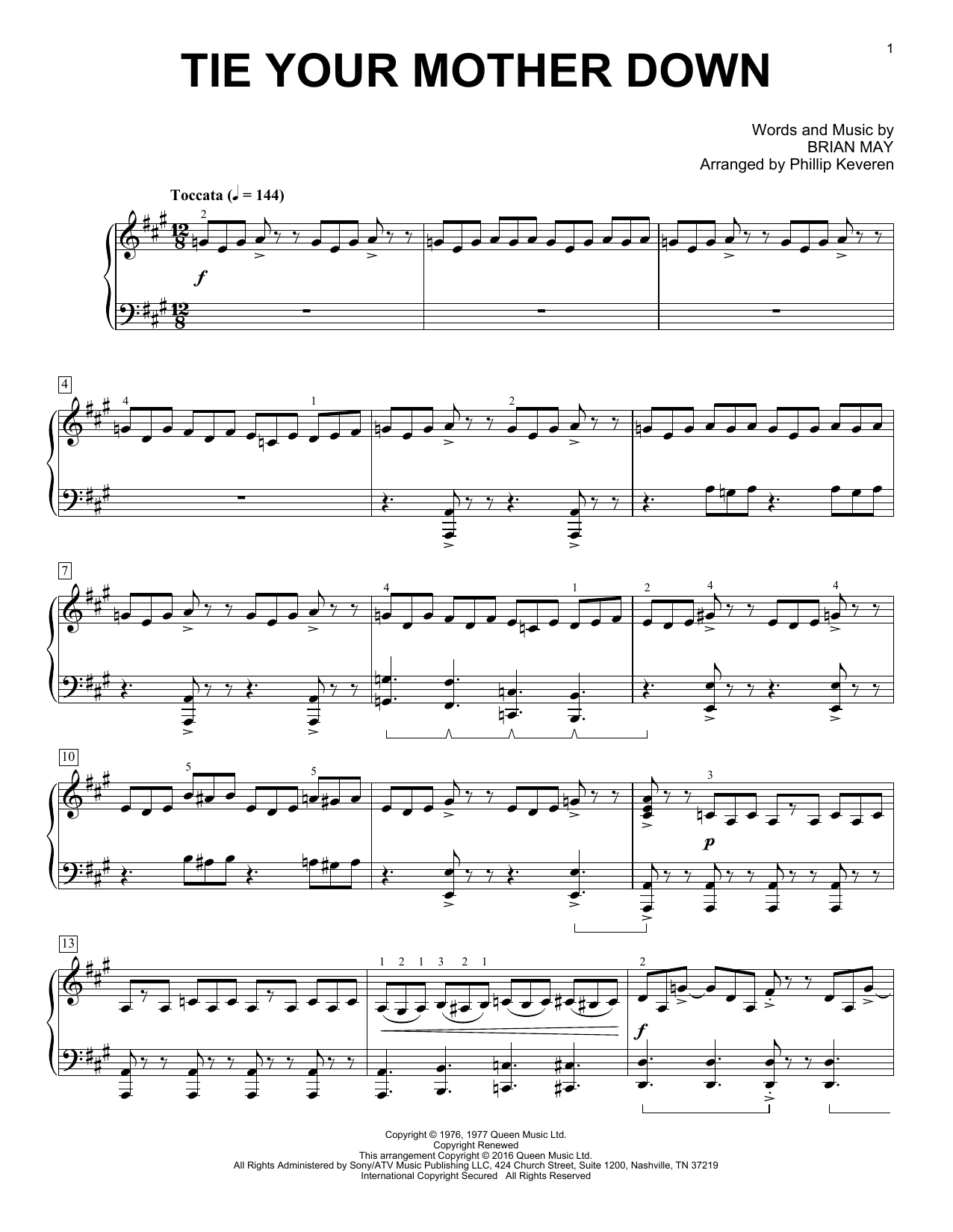 Download Queen Tie Your Mother Down [Classical version Sheet Music