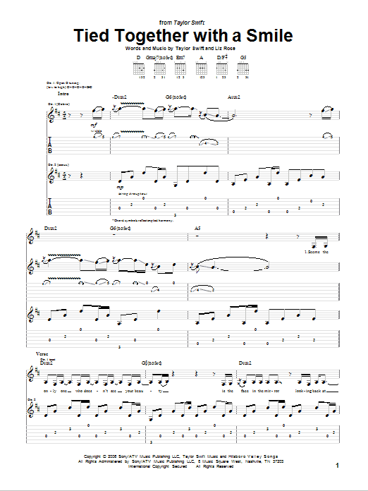 Download Taylor Swift Tied Together With A Smile Sheet Music