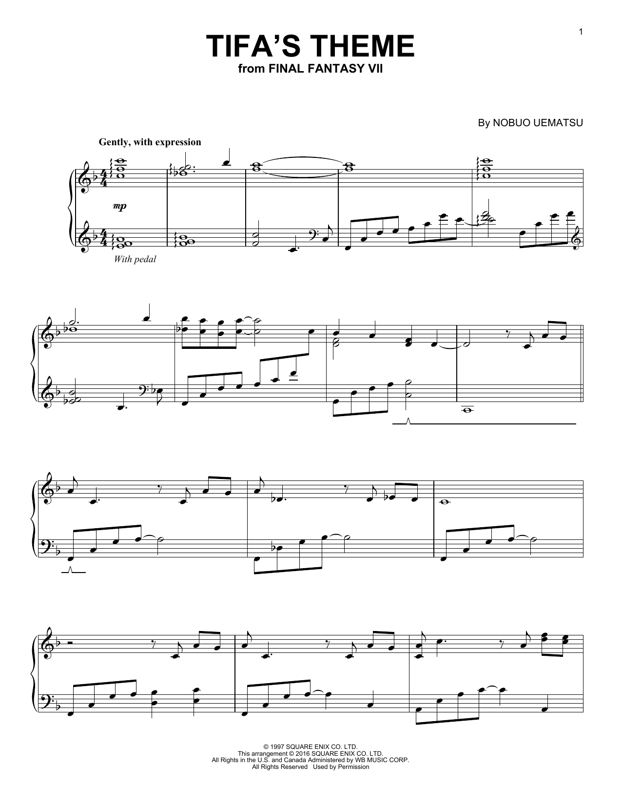 Download Nobuo Uematsu Tifa's Theme (from Final Fantasy VII) Sheet Music