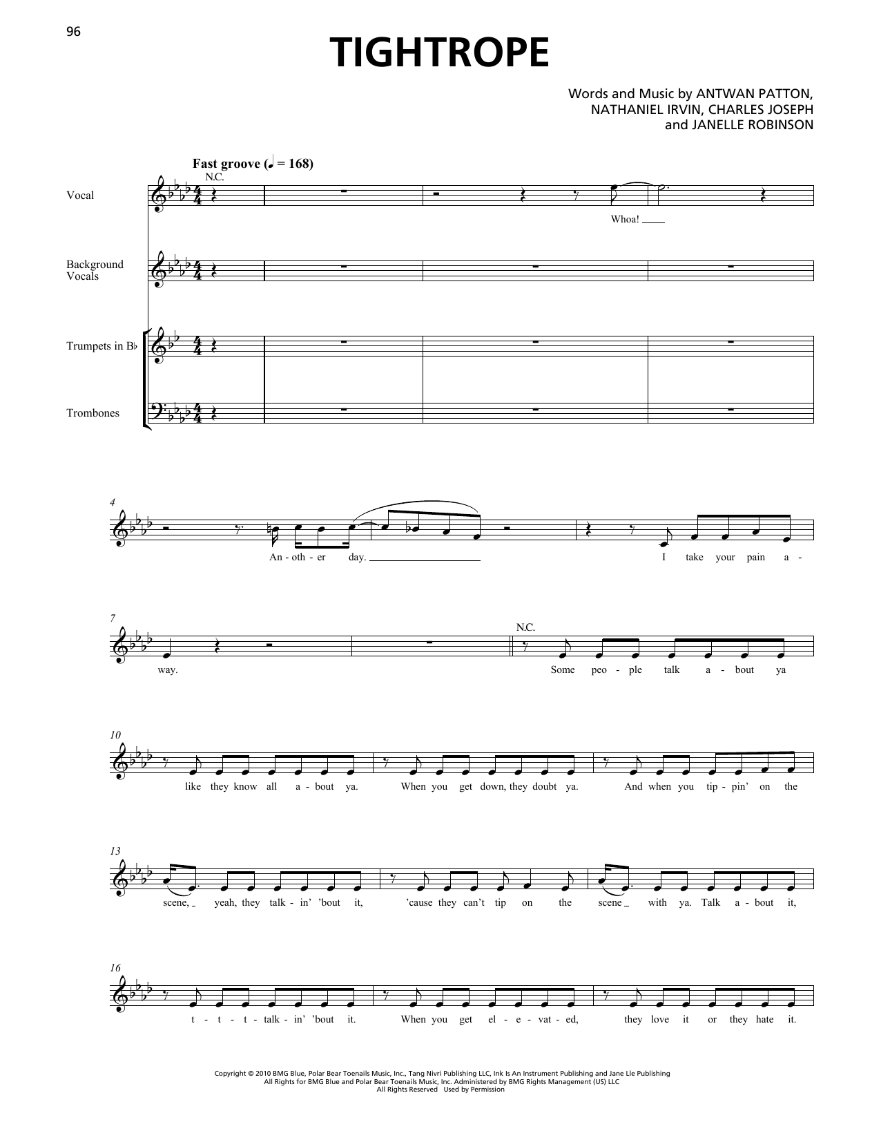Download Janelle Monáe Tightrope (Horn Section) Sheet Music