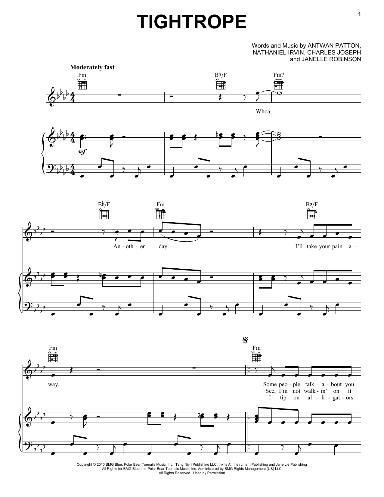 Download Janelle Monae Tightrope Sheet Music