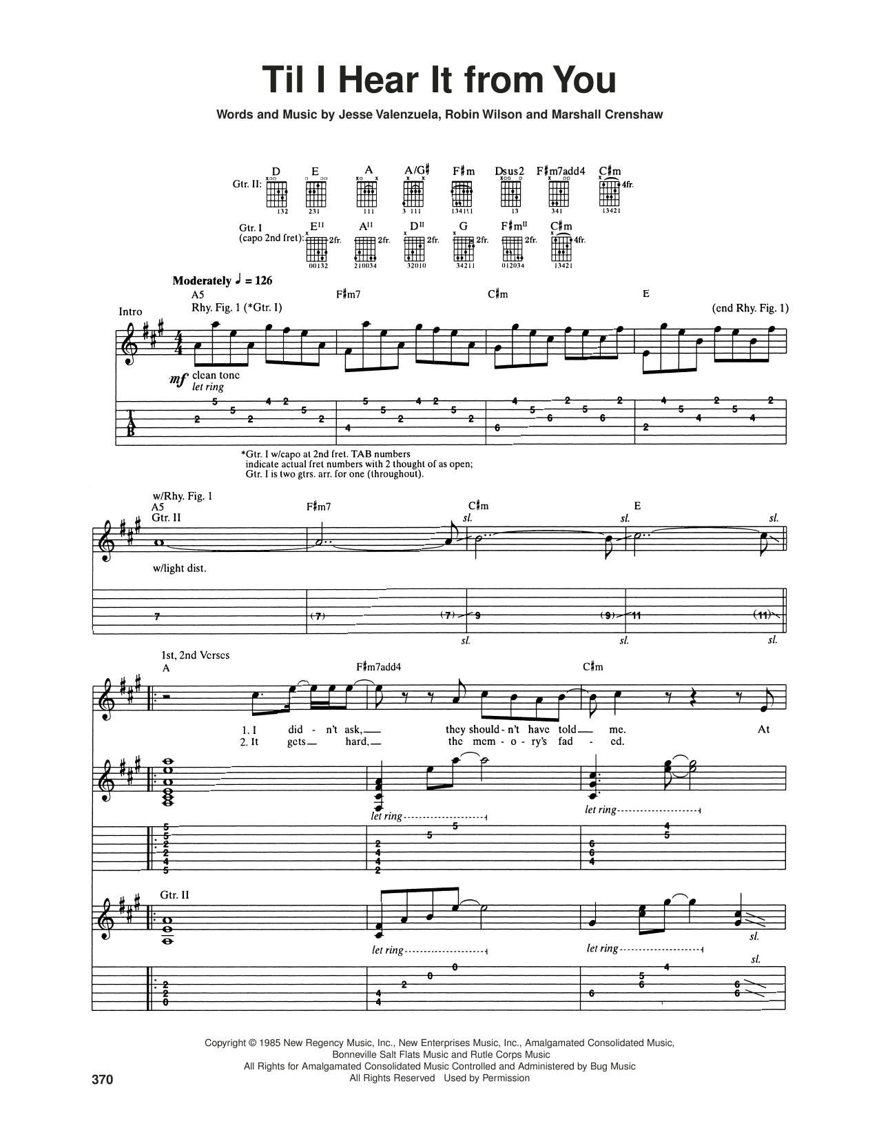 Download Gin Blossoms Til I Hear It From You Sheet Music